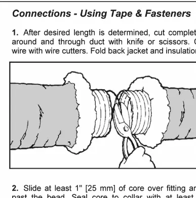 Connection procedure using tape and fasteners