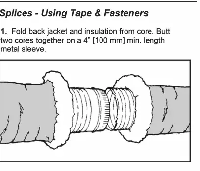 Splice procedure using tape and fasteners