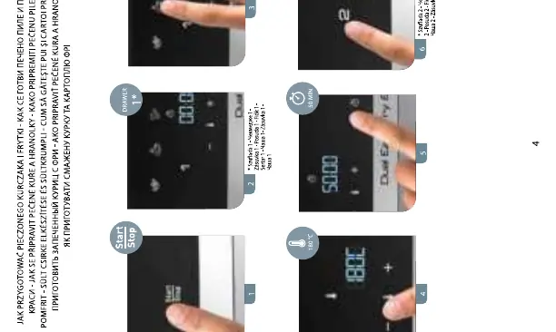 Step-by-step cooking sequence