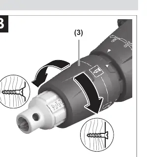 Adjusting the screw-in depth