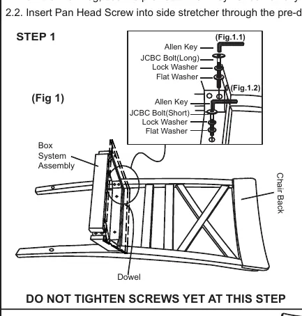 Assembly of the chair back and apron frame.