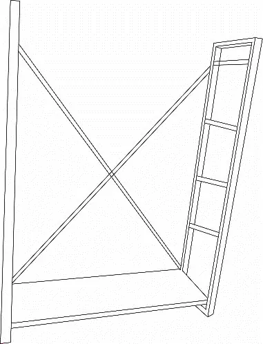 Initial assembly step for the side frame and cross-bracing.