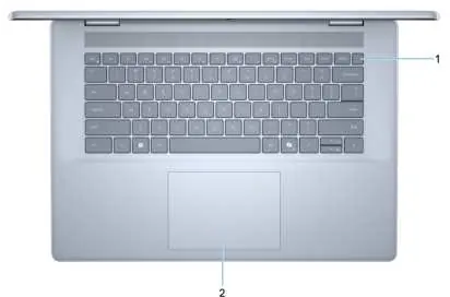 Top view and power button