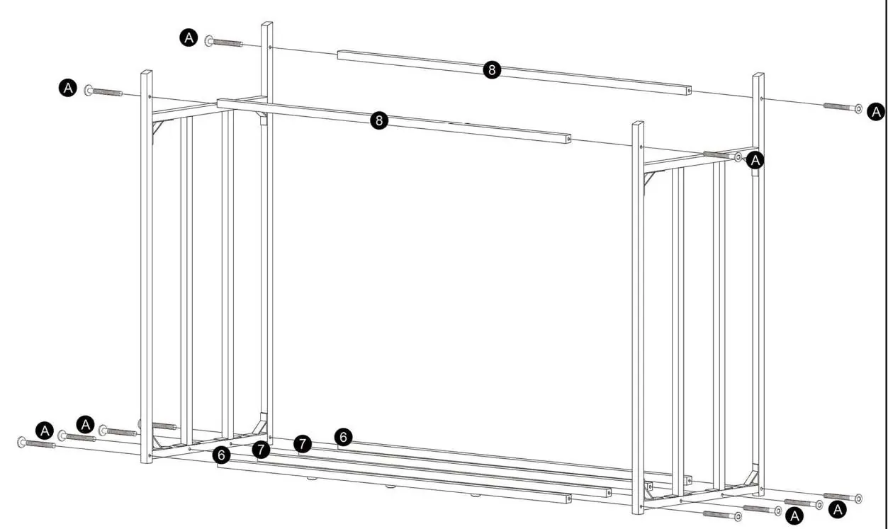 Secure the crossbars to the frame using the provided hardware.