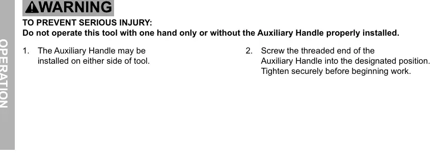 Installing the Auxiliary Handle