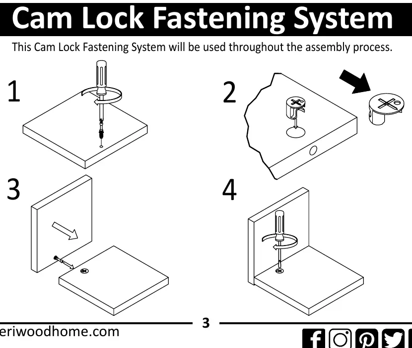 Cam Lock Fastening System instructions