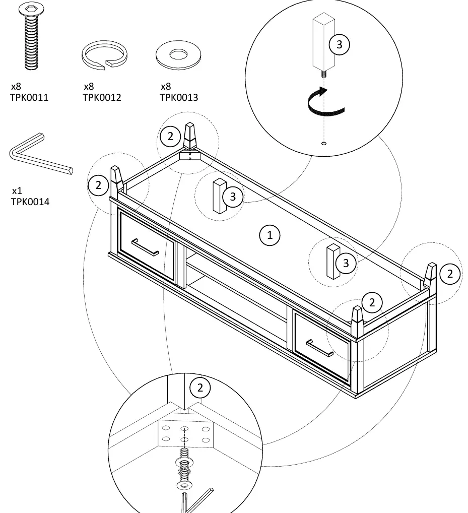 Step 3: Leg installation
