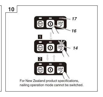 Nailing operation mode switch