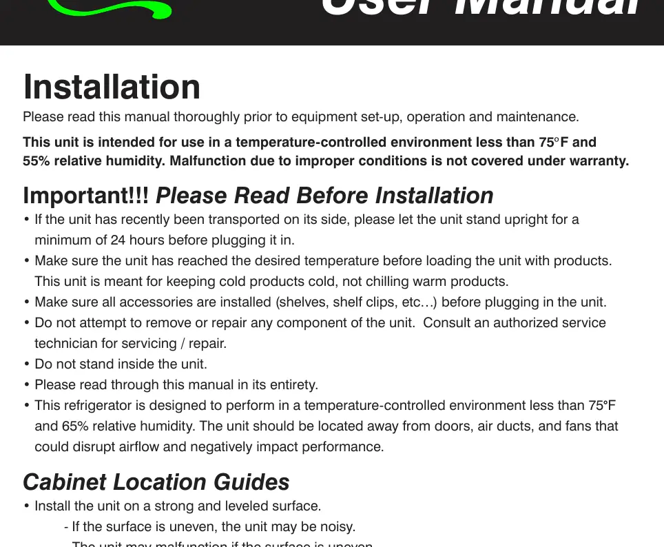 Installation diagram from the manual