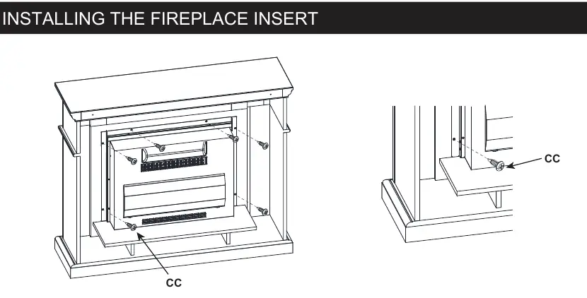 Installing the fireplace insert