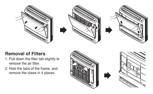 Filter removal for Console units.