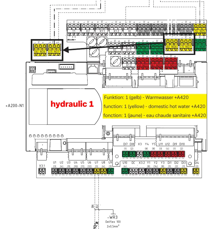 Domestic hot water wiring