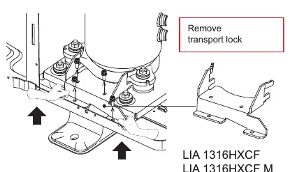 Removing outdoor unit transport protection