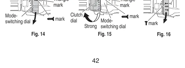 Clutch and mode switching settings.