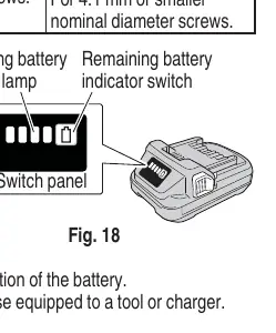 Remaining battery indicator.