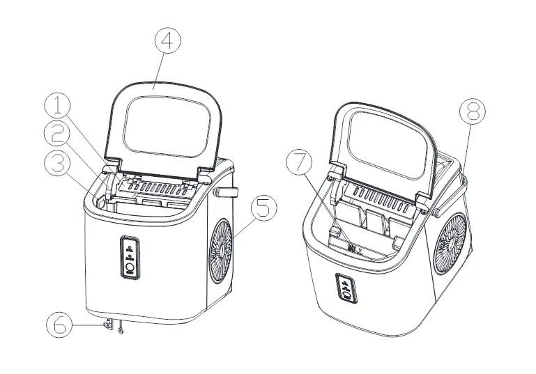 Main components of the ice maker