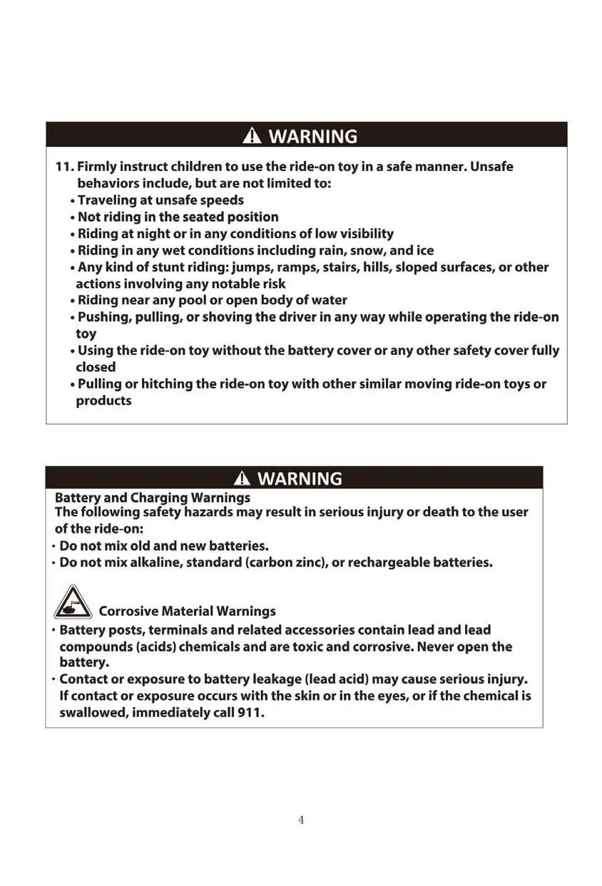 Understand prohibited behaviors and battery safety hazards.