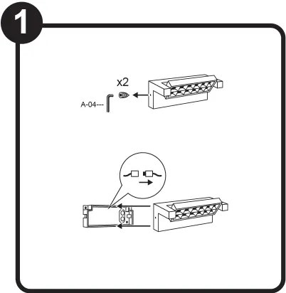Step 1: Initial assembly and connection preparation.