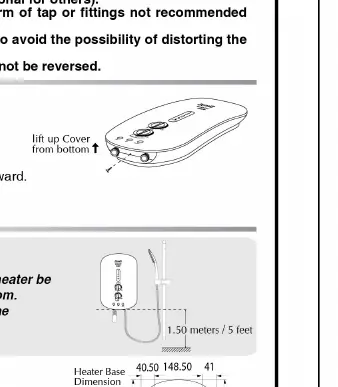 Mounting dimensions and installation height.