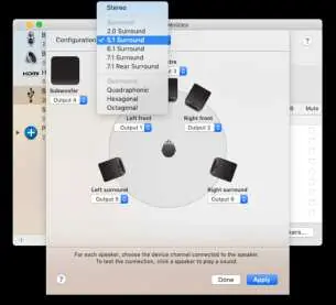 Surround sound configuration on Mac