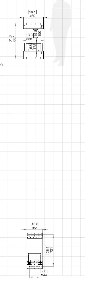 Dimensions diagram for the FLEX 18IL