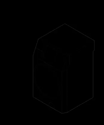 Isometric view of the appliance showing dimensions