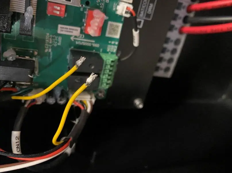 Cutting the yellow wire