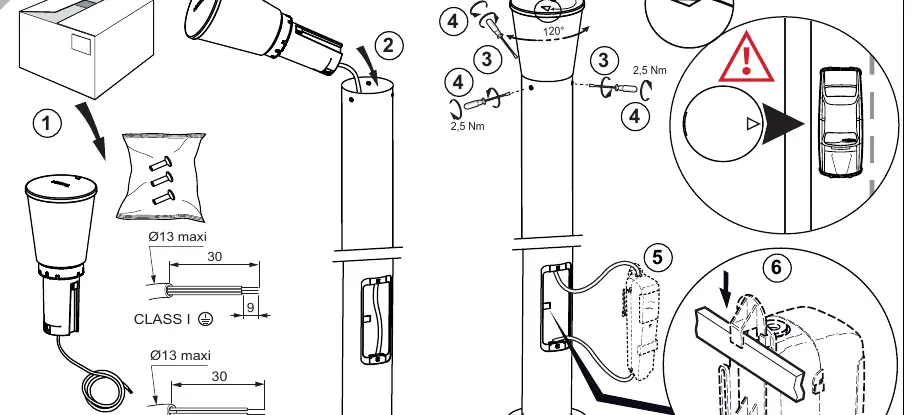 Pole mounting steps and torque requirements