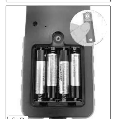 Battery installation (Fig.D)
