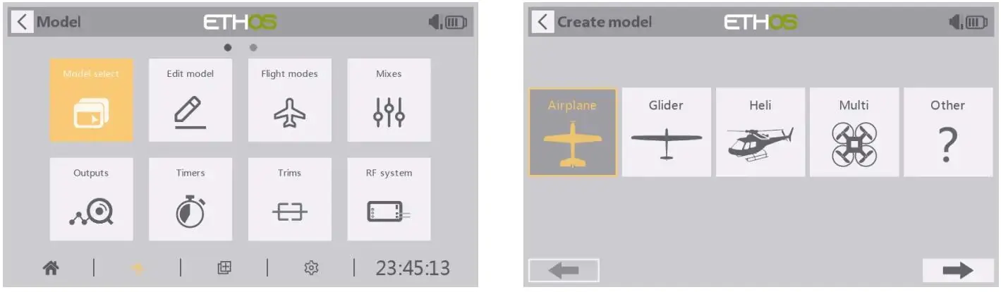 Select a model type to begin setup.