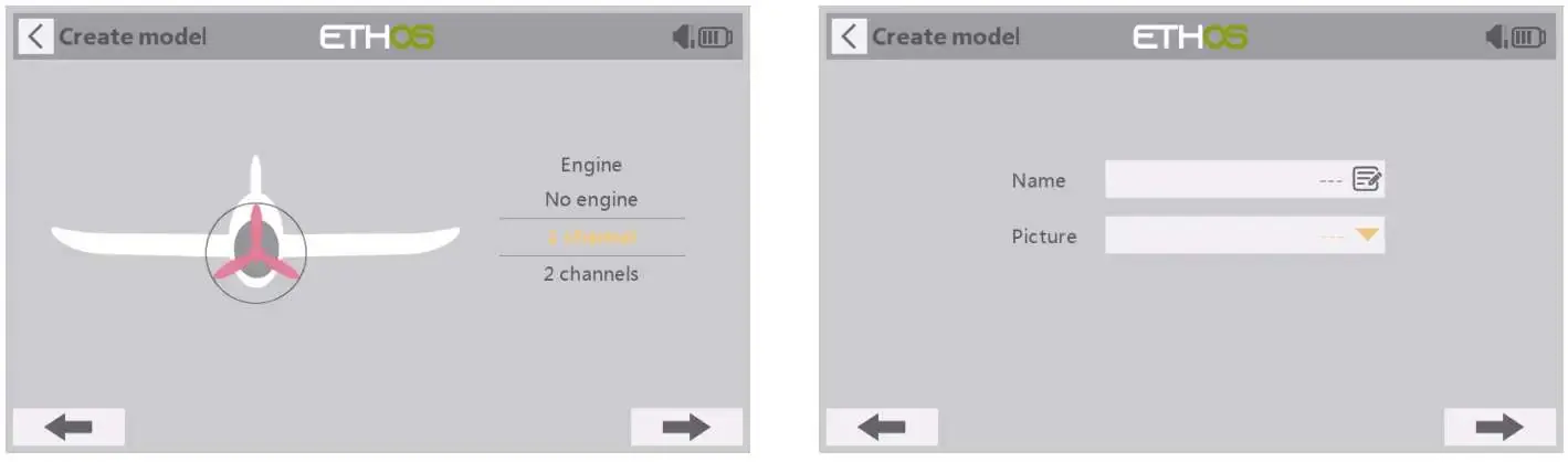 Configure engine settings and name your model.