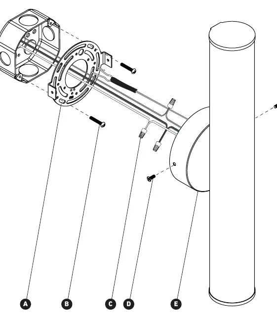 Exploded view of installation