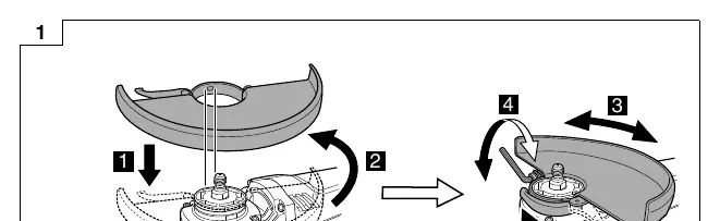 Fitting and adjusting the wheel guard (Fig. 1)