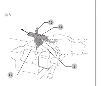 Blade sharpening (Fig. G)
