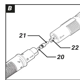 Fig B: Connecting motor unit and power supply