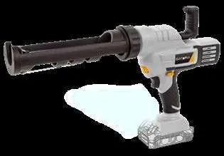 Diagram of the cordless caulking gun components.