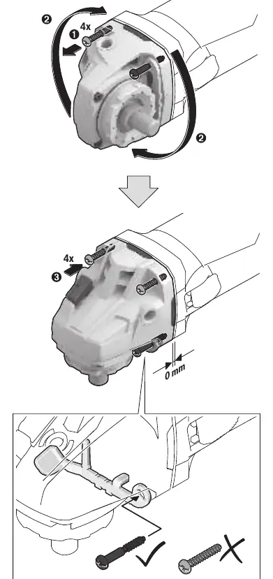 Rotating the gear head