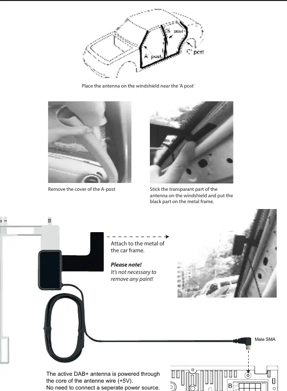 DAB antenna installation steps