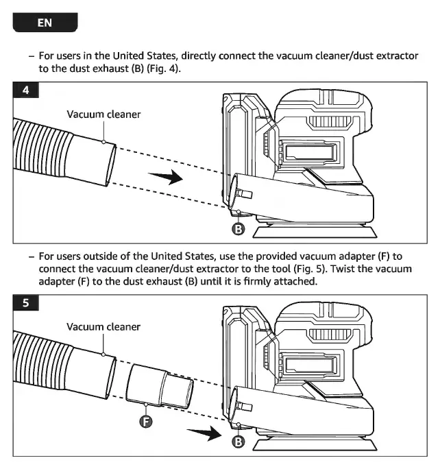 Connecting a vacuum