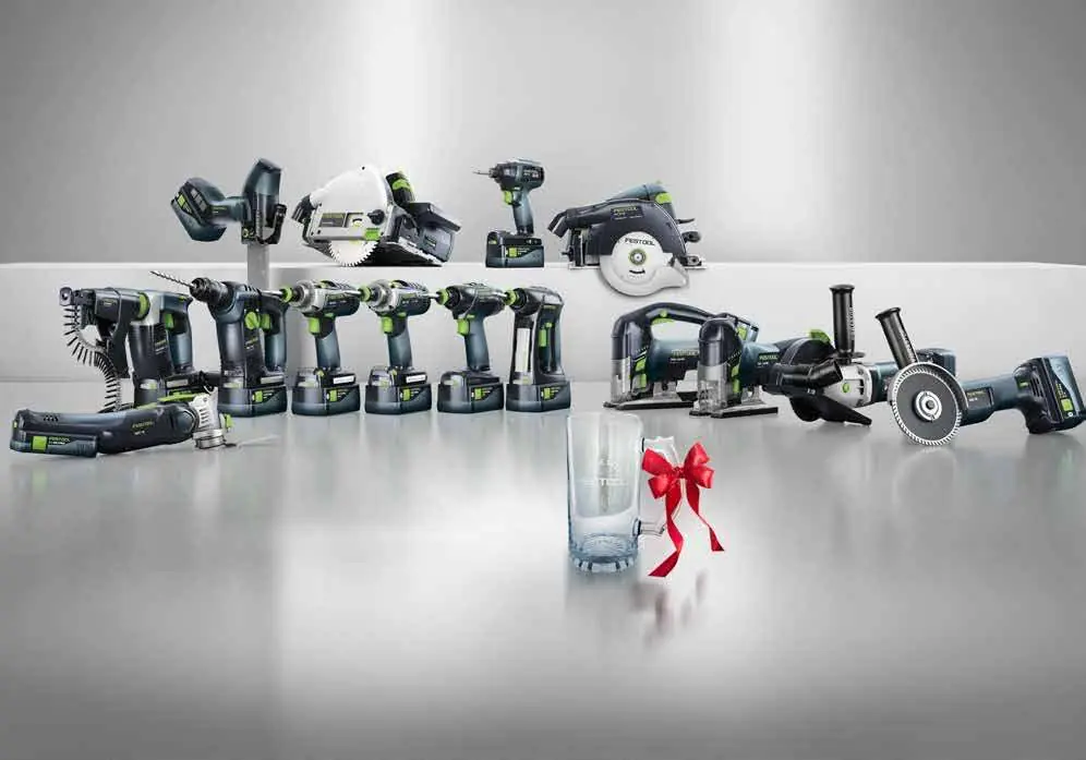 Overview of Festool 18V cordless tools and accessories