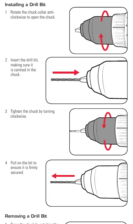 Installing and removing a drill bit