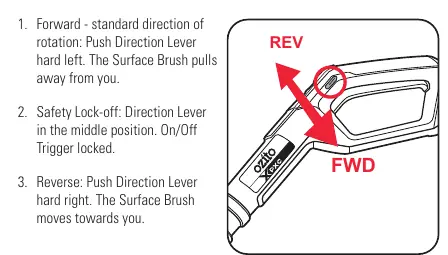 Direction lever operation