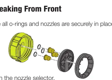 Fixing leaks by securing o-rings and tightening the nozzle selector