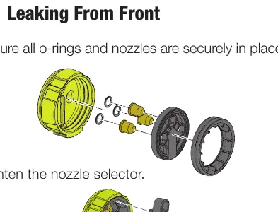 Fixing leaks by securing o-rings and tightening the nozzle selector