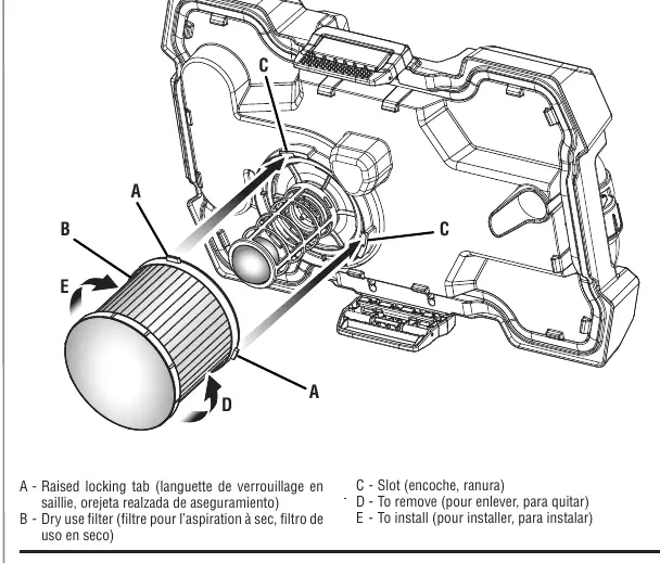 Fig 10: Filter removal and installation