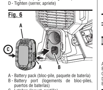 Battery pack installation