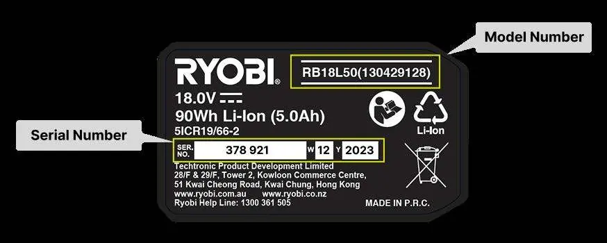 Locating the serial number on the product label