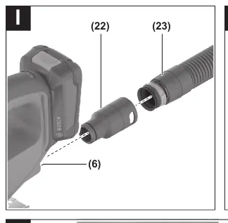 Connecting dust extraction