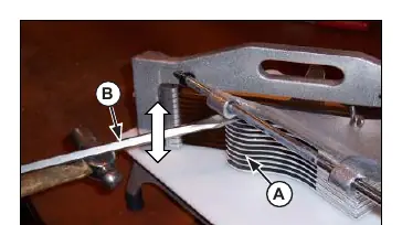 Figure 2. Pusher Head Adjustment Between the Blades (Back side).
