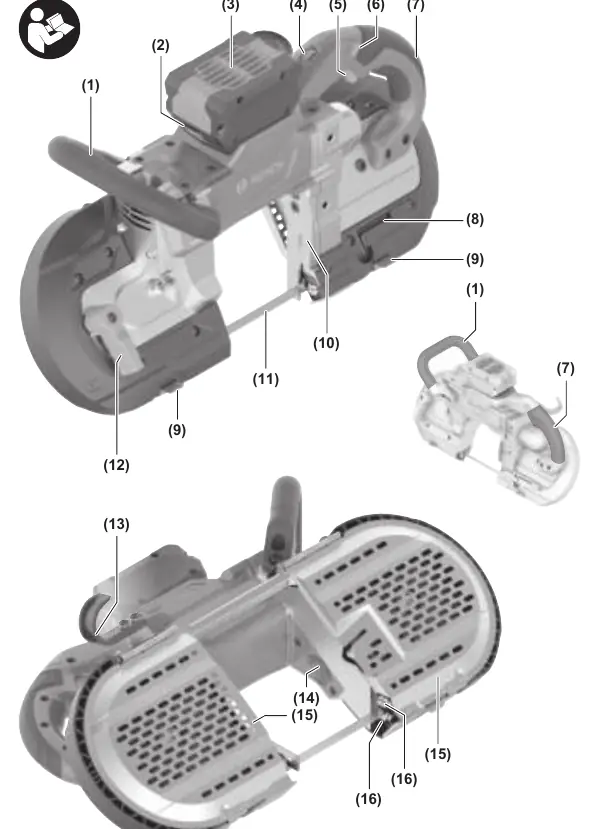 Overview of the GCB 18V-127 components.